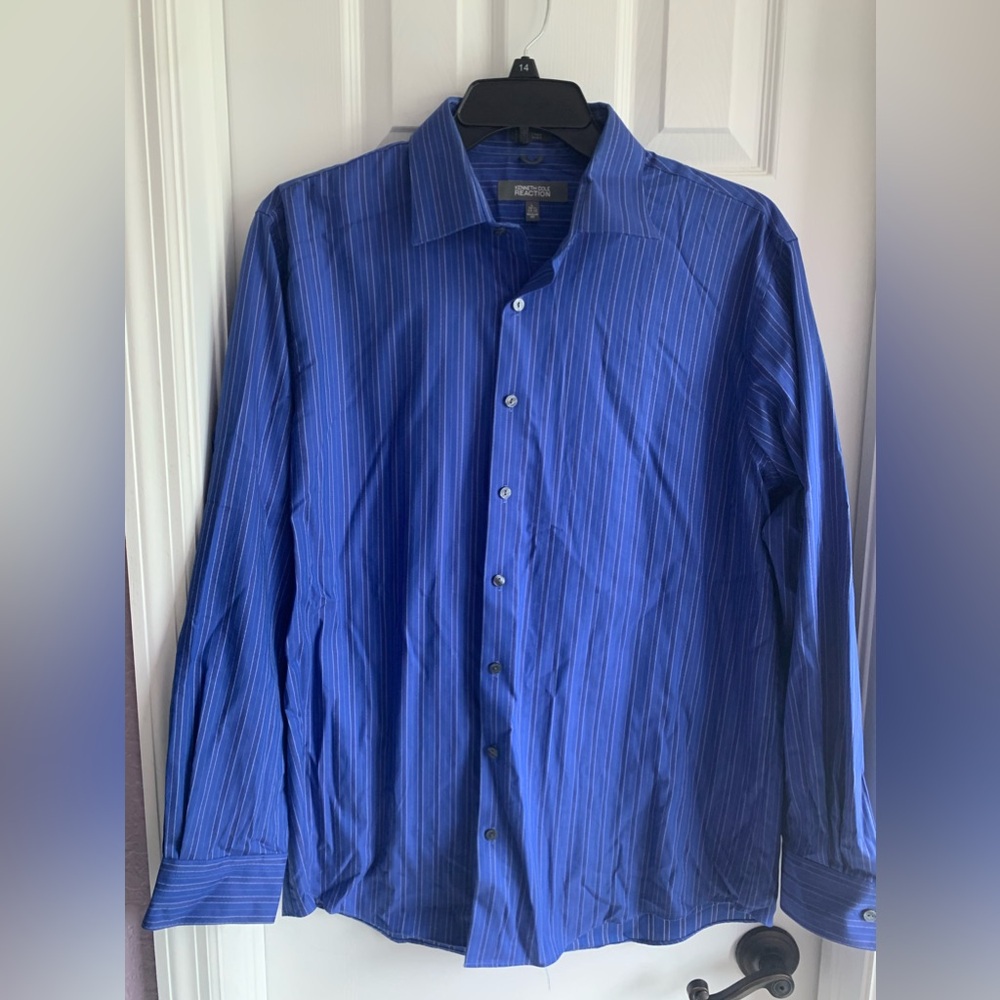 Kenneth Cole Reaction Dress Shirt 16 1/2 Neck 34-35 Regular Fit Size Large